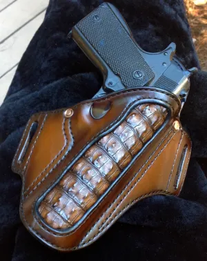 1911 5" Leather Holster with Gator inlay