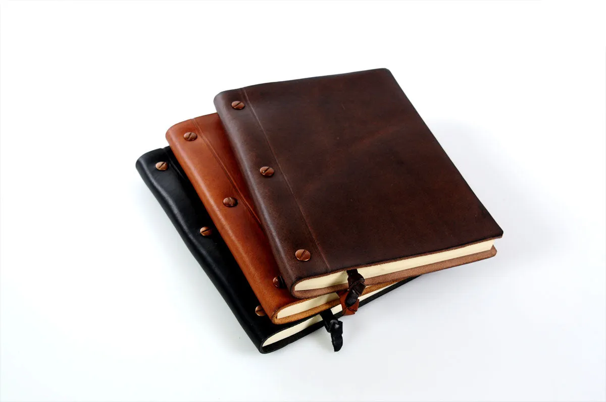 3-Screw Vachetta Leather Journal - Walnut Brown