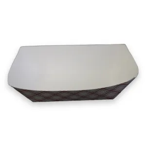 #500-9.75" X 6.5" X 1.875" RED PLAID 5 LB FOOD TRAY 500CT