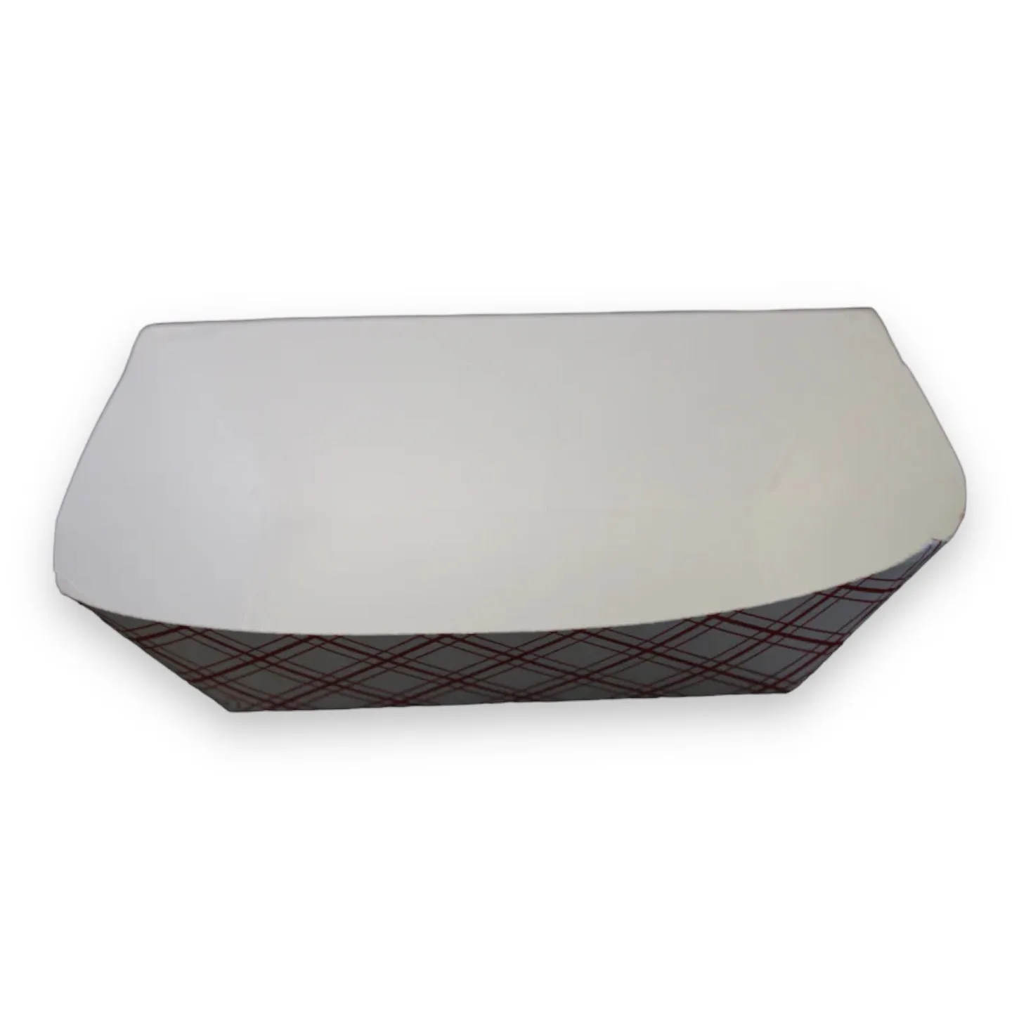#500-9.75" X 6.5" X 1.875" RED PLAID 5 LB FOOD TRAY 500CT