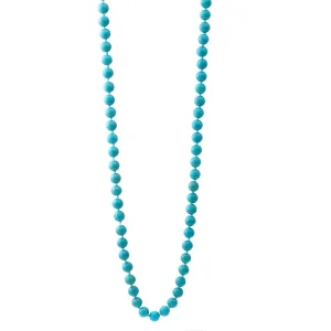 9 MM Turquoise Beads Long Necklace #SWKK-11885TRQ (DG5-6)