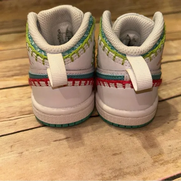 Air Jordan 1 Mid Multi Knit Leather Athletic Shoes