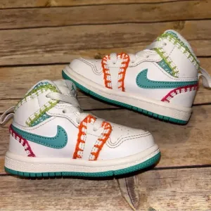 Air Jordan 1 Mid Multi Knit Leather Athletic Shoes