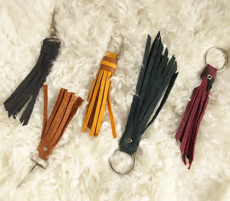 Akio Peccary Leather Keychain