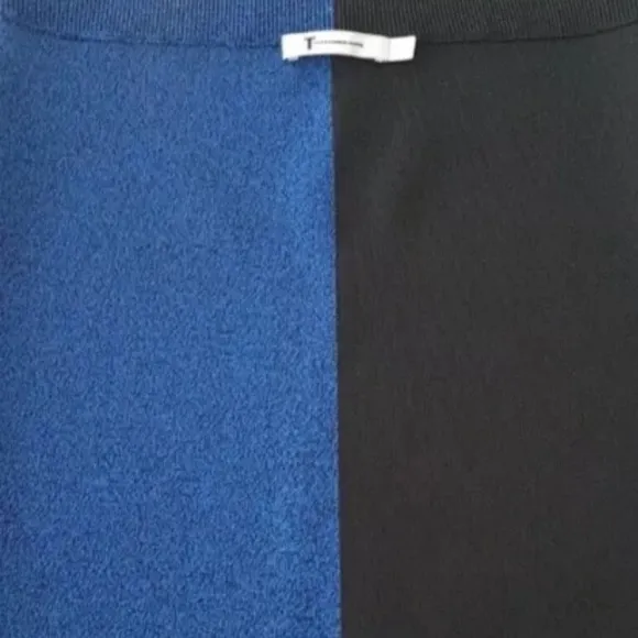 Alexander Wang Minimalist Designer Collection Colorblock Skirt Blue Black