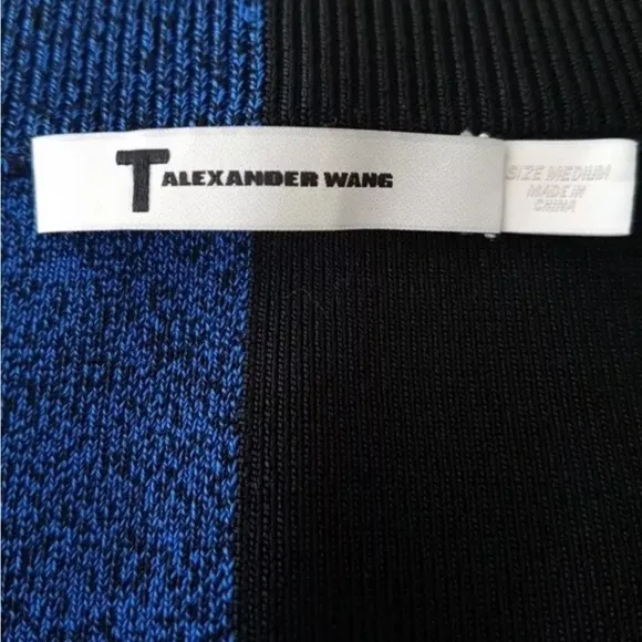 Alexander Wang Minimalist Designer Collection Colorblock Skirt Blue Black