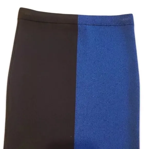 Alexander Wang Minimalist Designer Collection Colorblock Skirt Blue Black