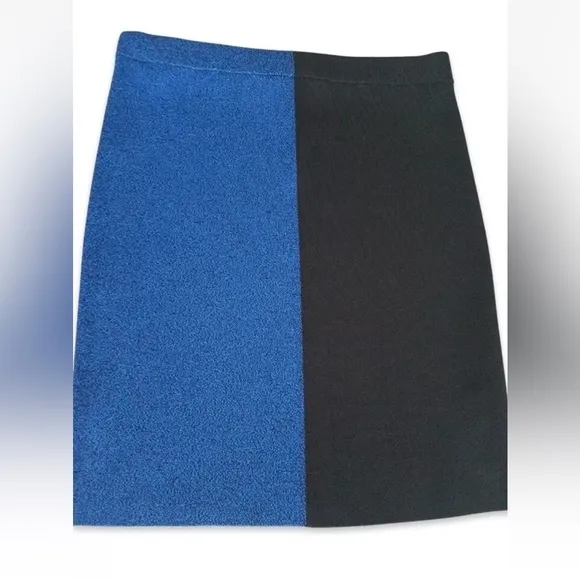 Alexander Wang Minimalist Designer Collection Colorblock Skirt Blue Black