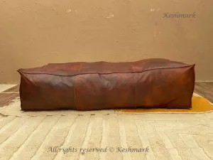Amazing square Ottoman Pouffe table coffee Moroccan leather,ottoman square pouf, light tan handmade footstool square pouffe LEATHER ottoman