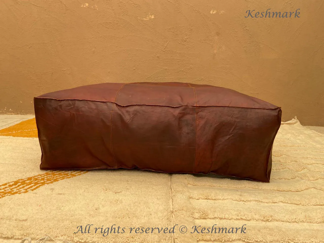Amazing square Ottoman Pouffe table coffee Moroccan leather,ottoman square pouf, light tan handmade footstool square pouffe LEATHER ottoman