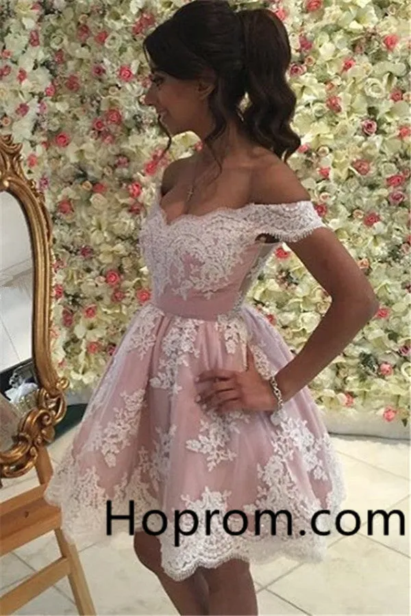 Appliques Off-the-Shoulder A-Line Homecoming Dress
