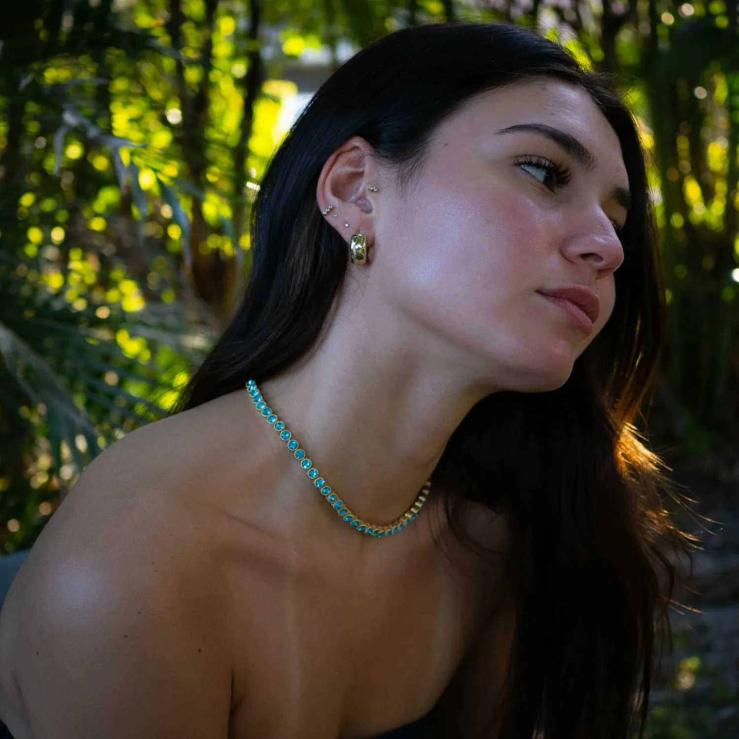 Aquamarine Tennis Mystic Necklace