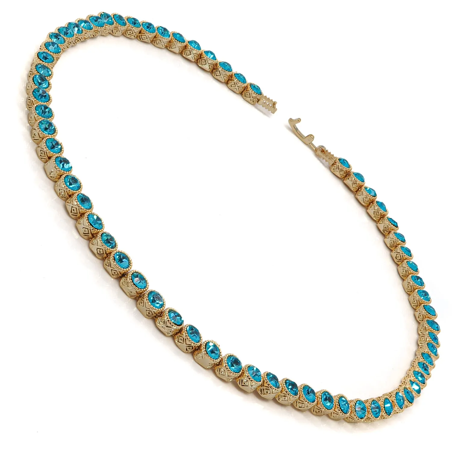 Aquamarine Tennis Mystic Necklace