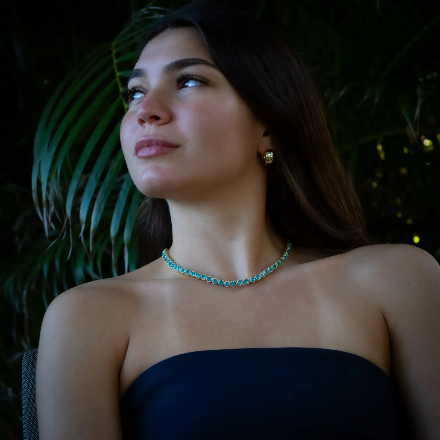 Aquamarine Tennis Mystic Necklace