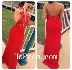 Backless Satin Prom Dresses,Red Prom Dress,Evening Dress