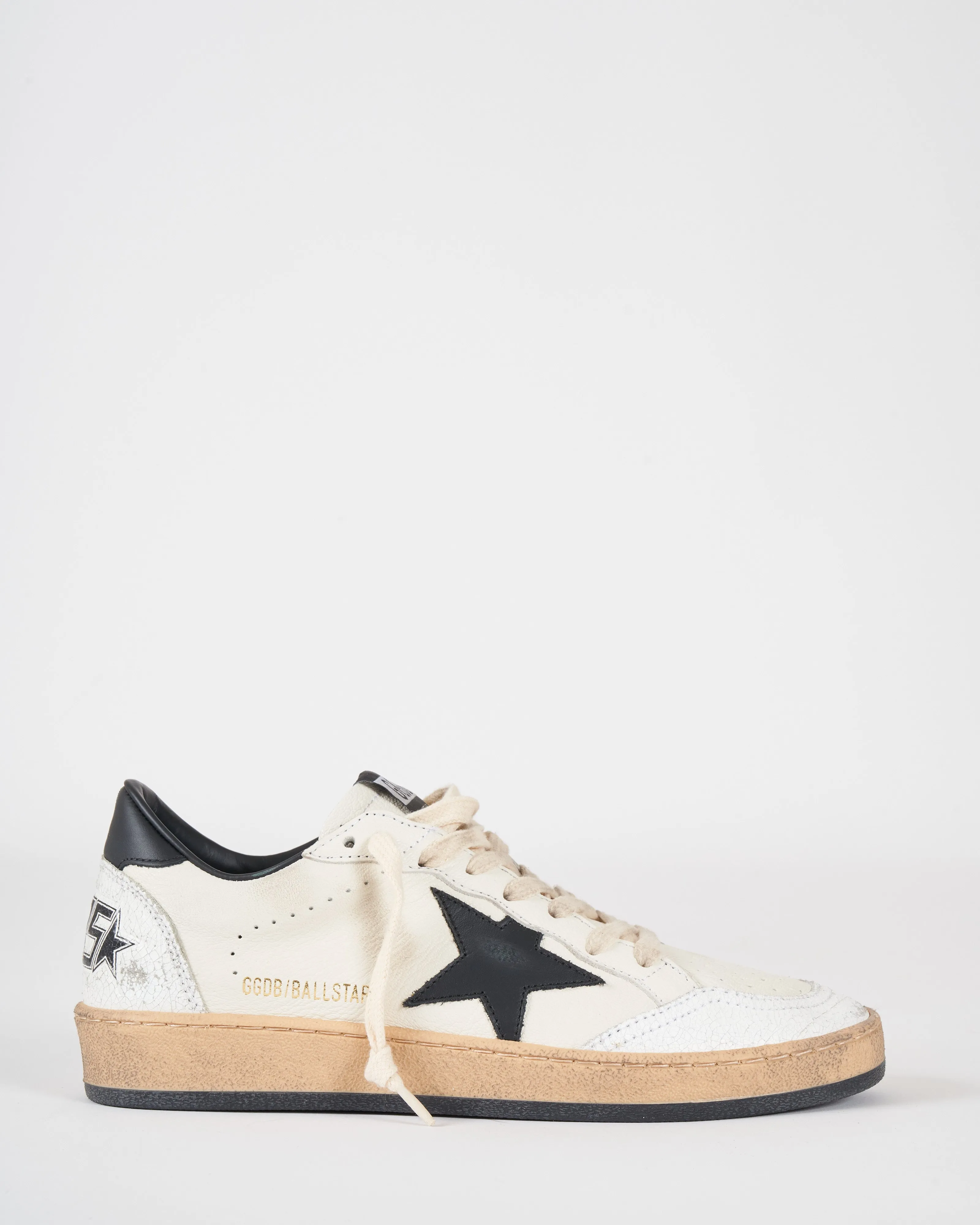 ball star nappa upper heel crack toe - white/black