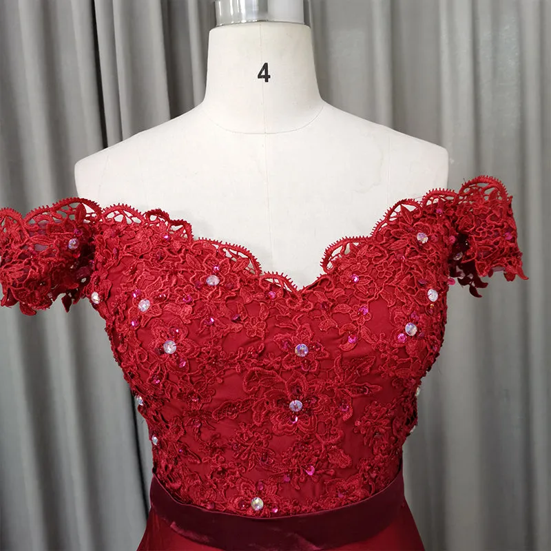 Beautiful Dark Red Mermaid Spandex Long Party Dress, Pretty Prom Dress