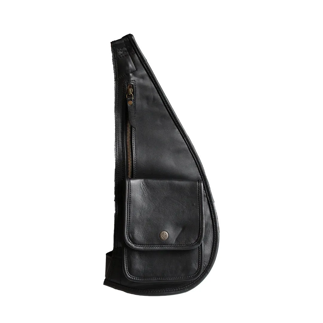 Black Leather Sling Bag