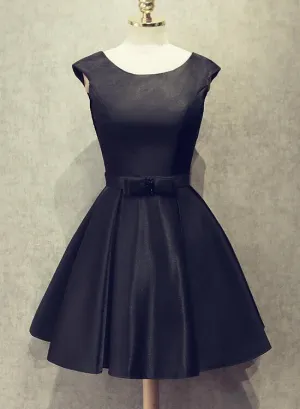 Black Short Satin Homecoming Dresses, Black Party Dresses, Formal Dress for Occasion