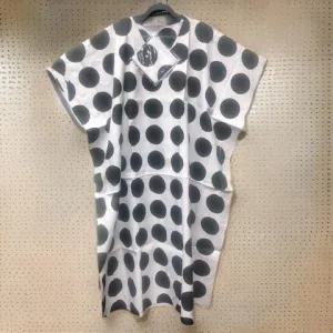 Black/White Large Polka Dot Kaftan Dress