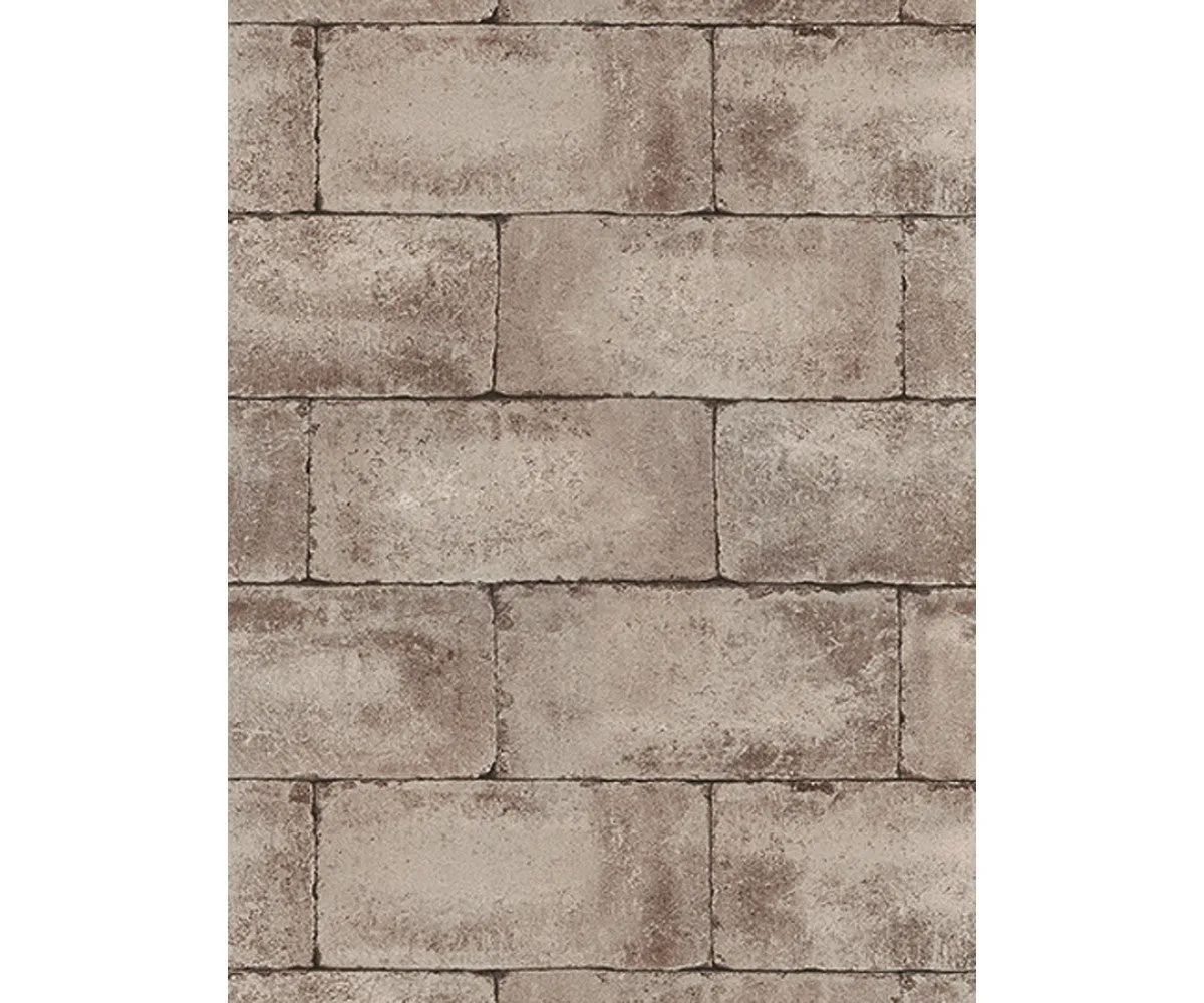 Blocks Structured Brown 7320-11 Wallpaper