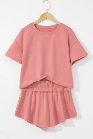 Blossom Cropped Tee & Ruffle Skort Set