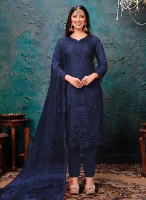 Blue Embroidery Designer Salwar Kameez
