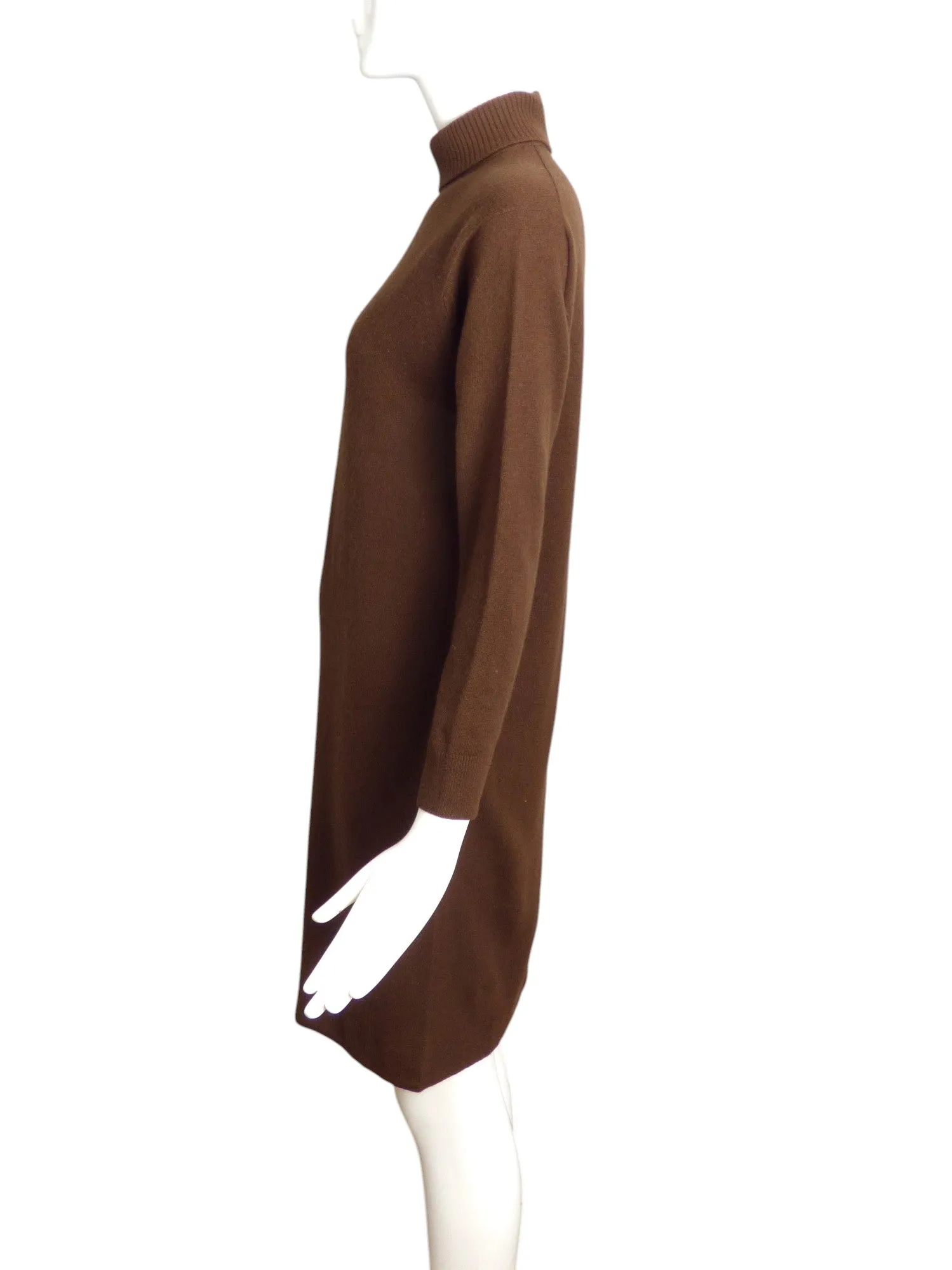 BONNIE CASHIN-1960s Brown Cashmere Knit Dress, Size-10