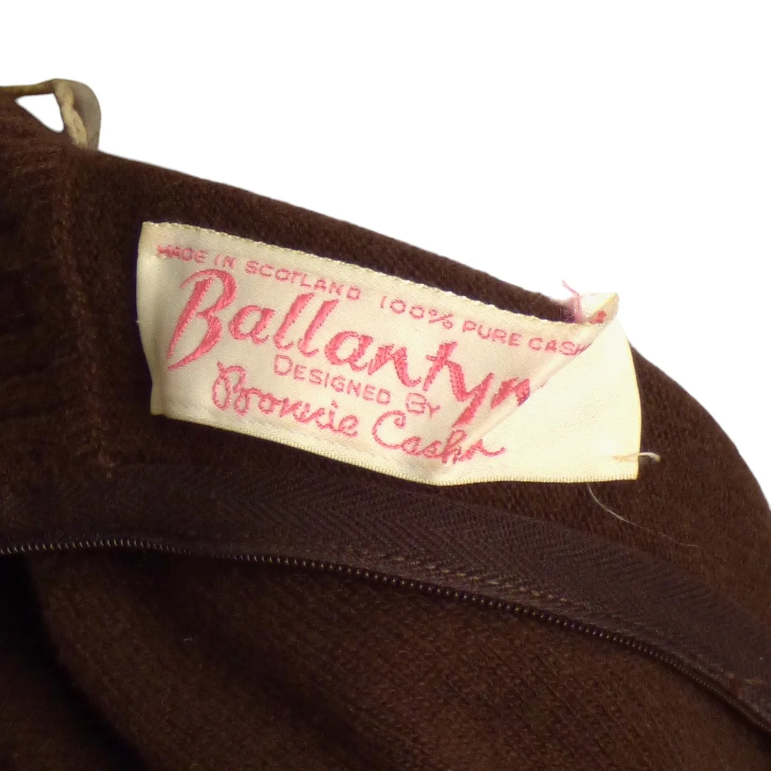 BONNIE CASHIN-1960s Brown Cashmere Knit Dress, Size-10