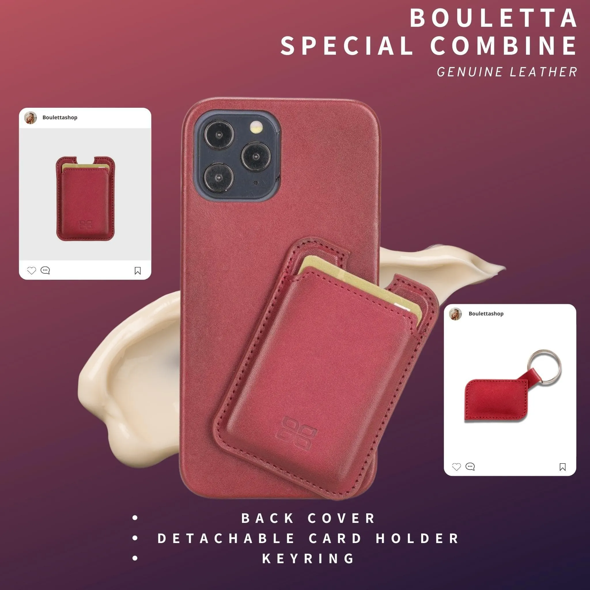 Bouletta Combines, Leather Back Covers, Card Holders and Keyrings for Special Days
