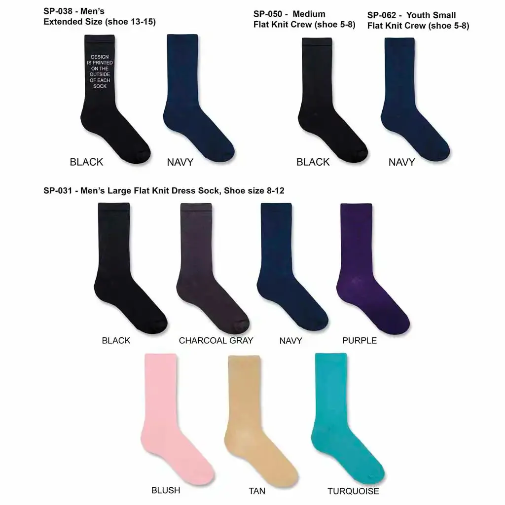 Brother of Bride Socks Custom Printed with the Wedding Date