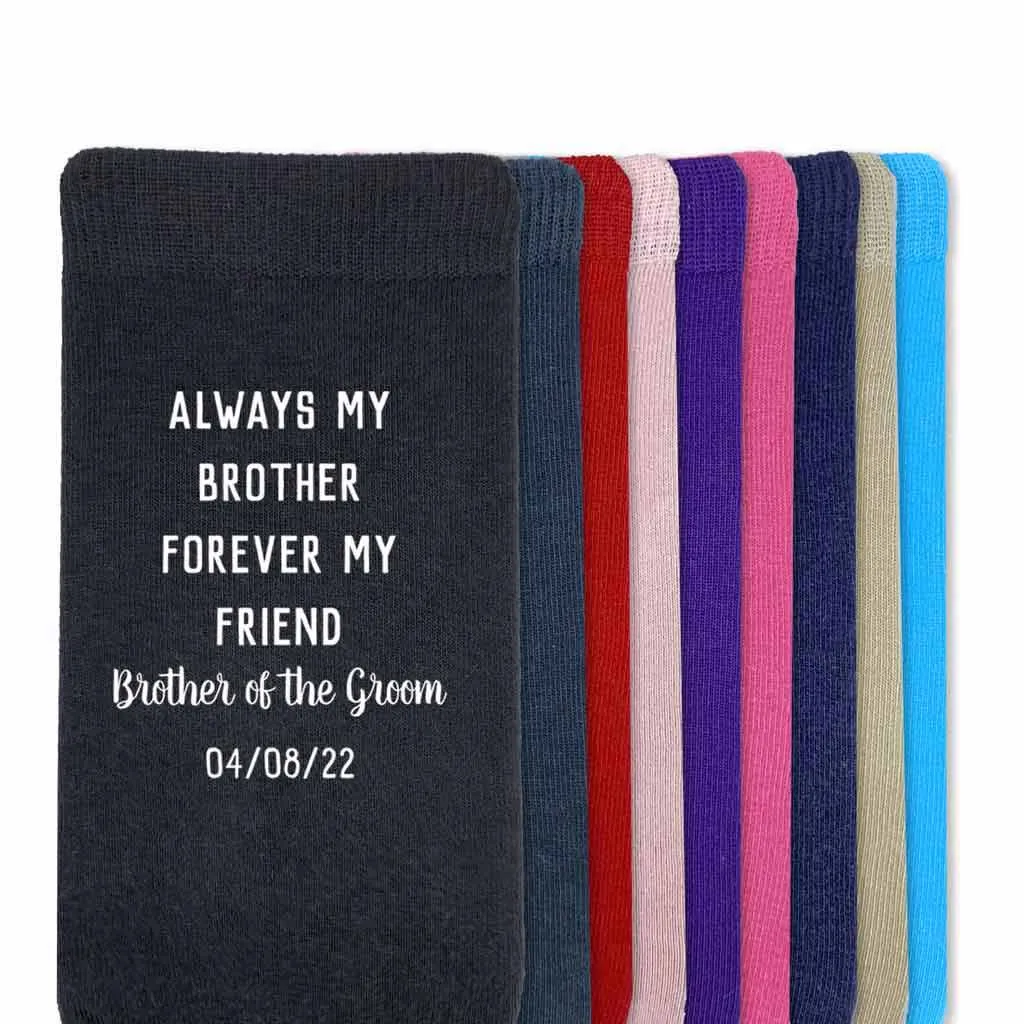 Brother of the Groom Personalized Socks with the Wedding Date