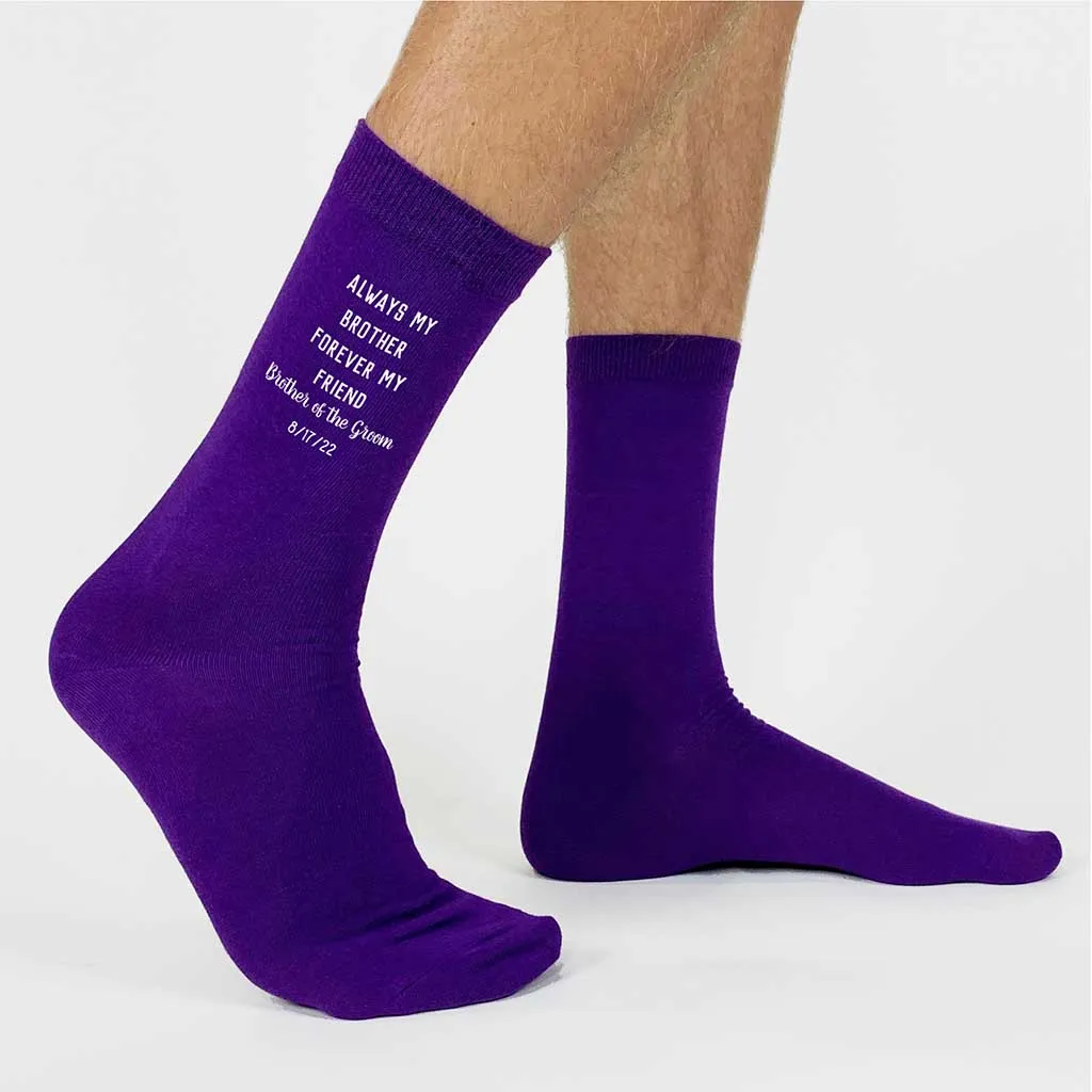 Brother of the Groom Personalized Socks with the Wedding Date