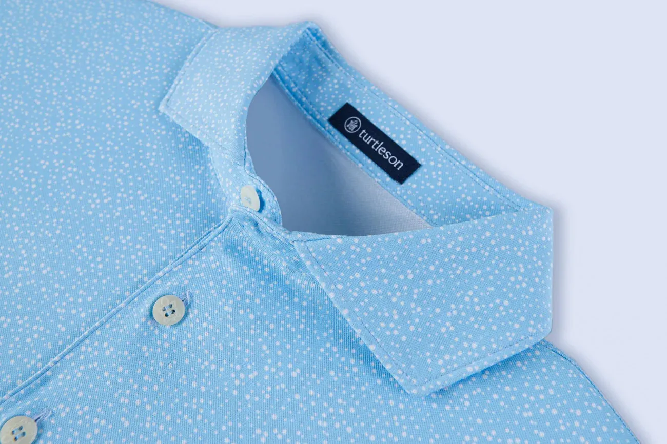 Bubbly Performance Polo - Ciel / Antique White