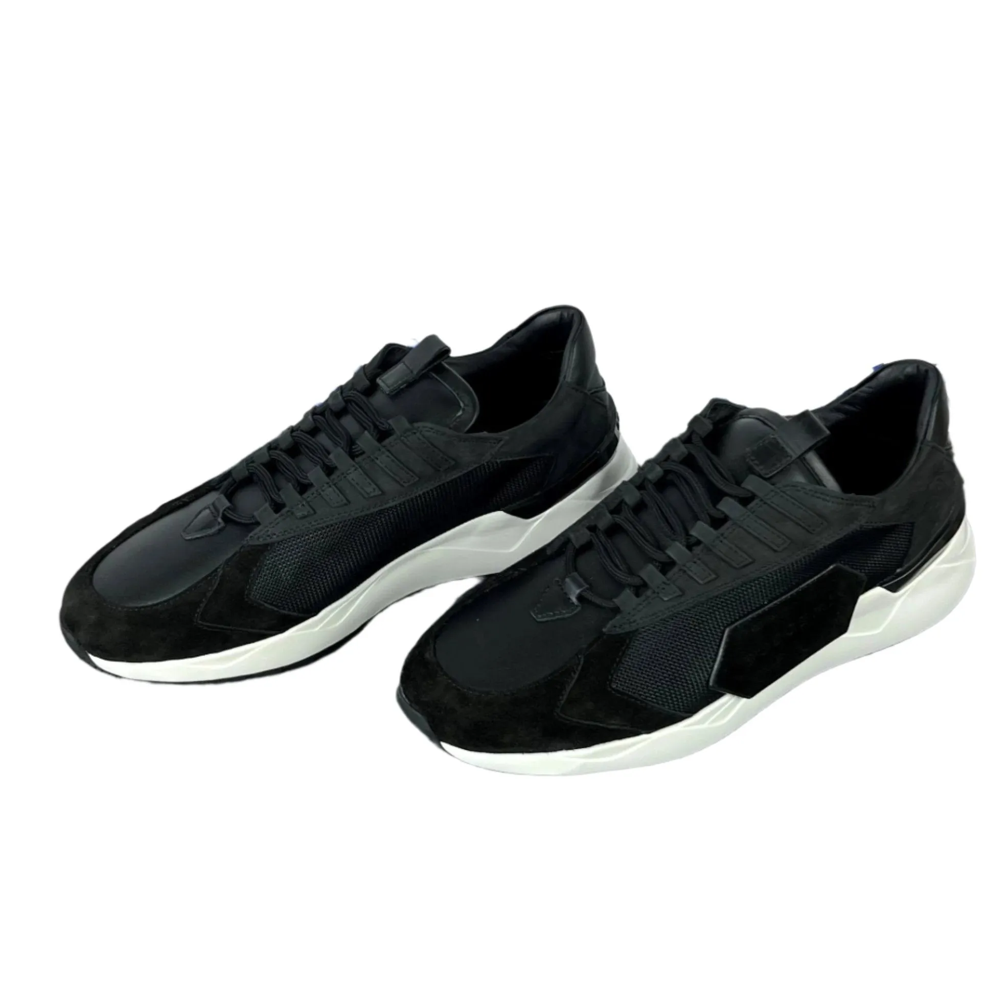 Buscemi Men's Run 2 Black Suede Sneakers SAMPLE