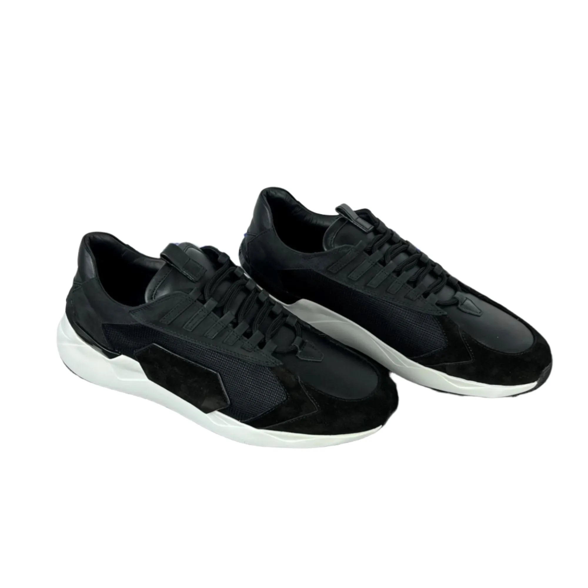 Buscemi Men's Run 2 Black Suede Sneakers SAMPLE