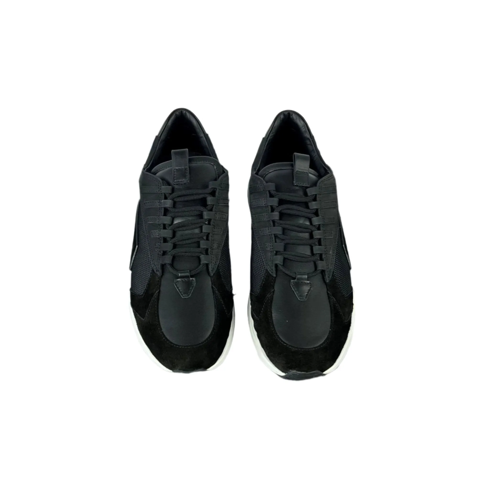 Buscemi Men's Run 2 Black Suede Sneakers SAMPLE