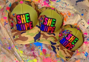 Camo logo She Dope Cap