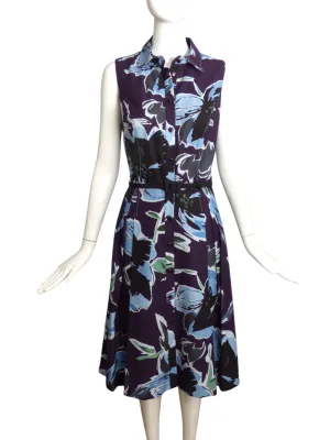 CAROLINA HERRERA- Cotton Tropical Print Dress, Size 10