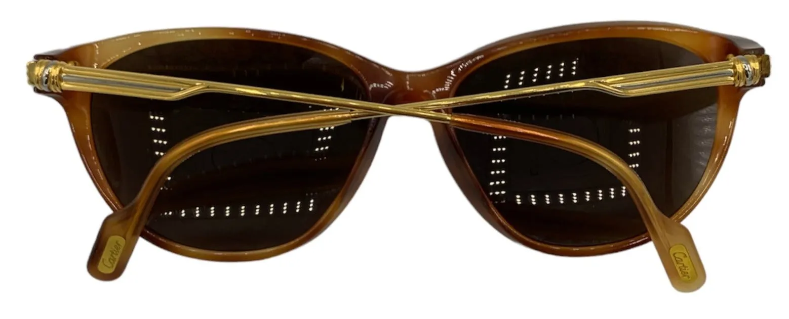 Cartier 90s Gold Plated Tortoiseshell Sunglasses