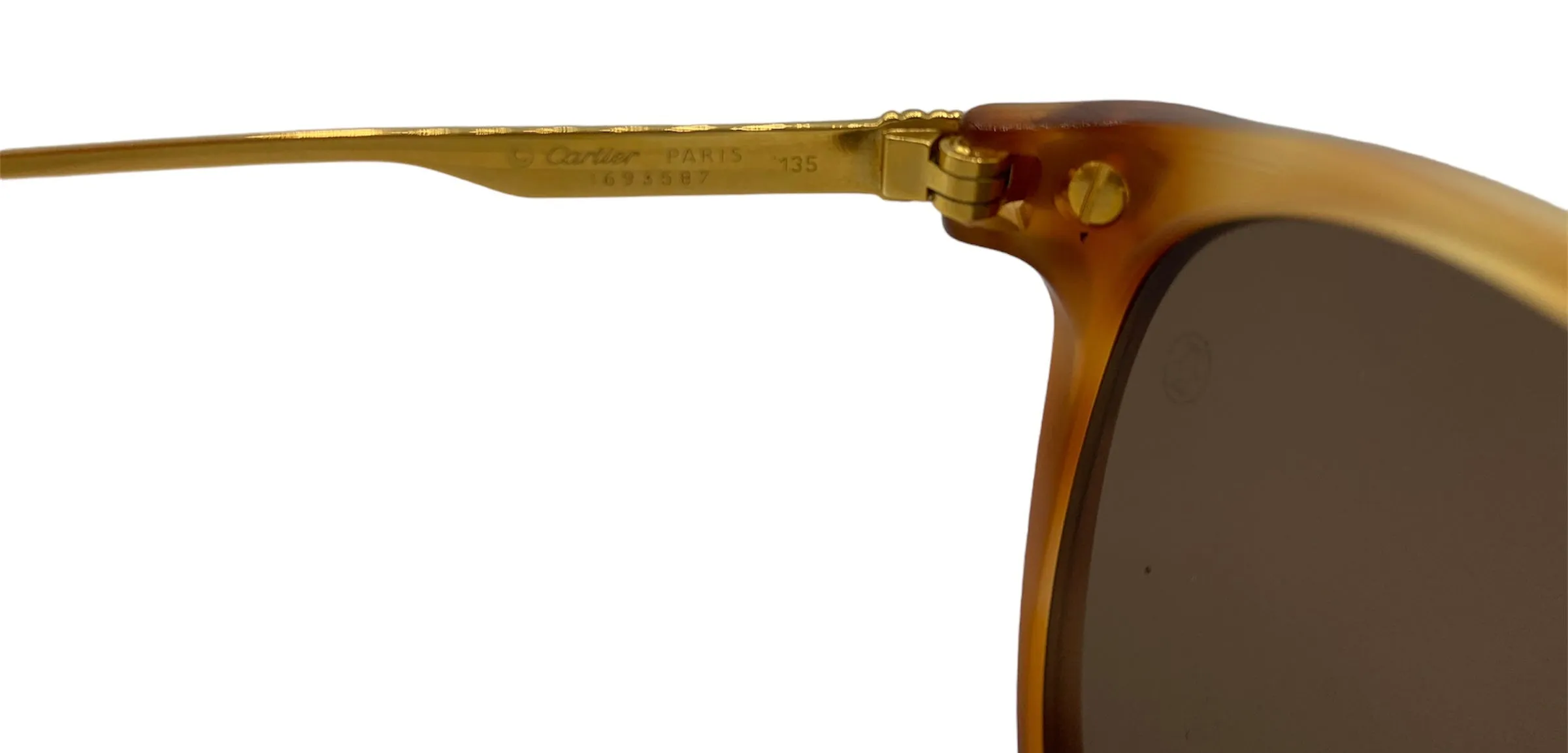 Cartier 90s Gold Plated Tortoiseshell Sunglasses