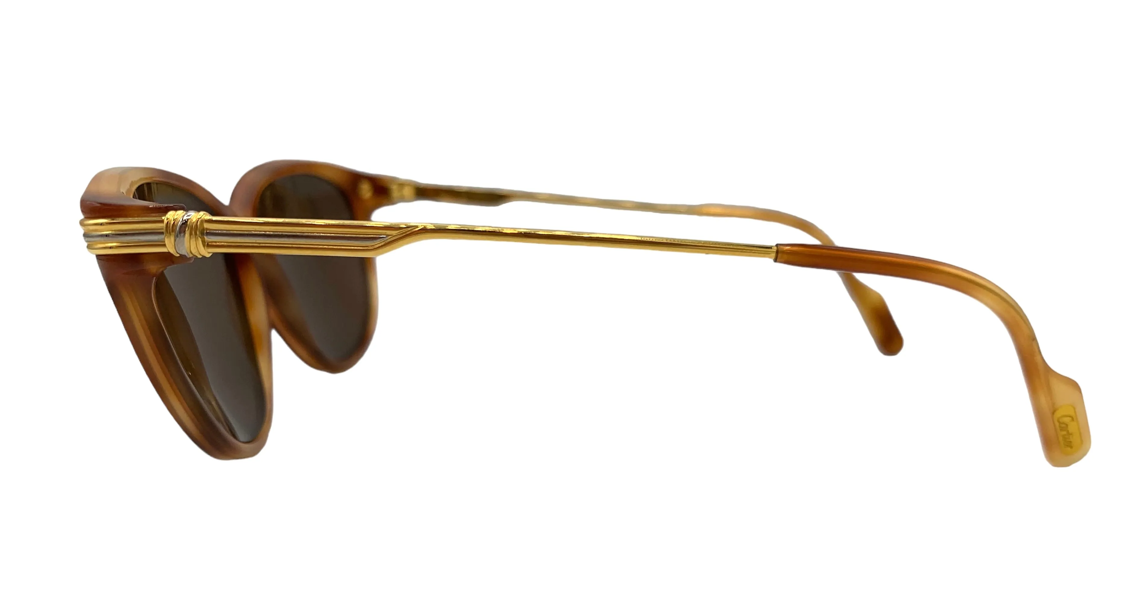 Cartier 90s Gold Plated Tortoiseshell Sunglasses