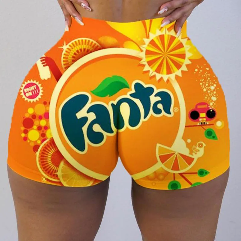 Casual Girl Print High Waist Shorts