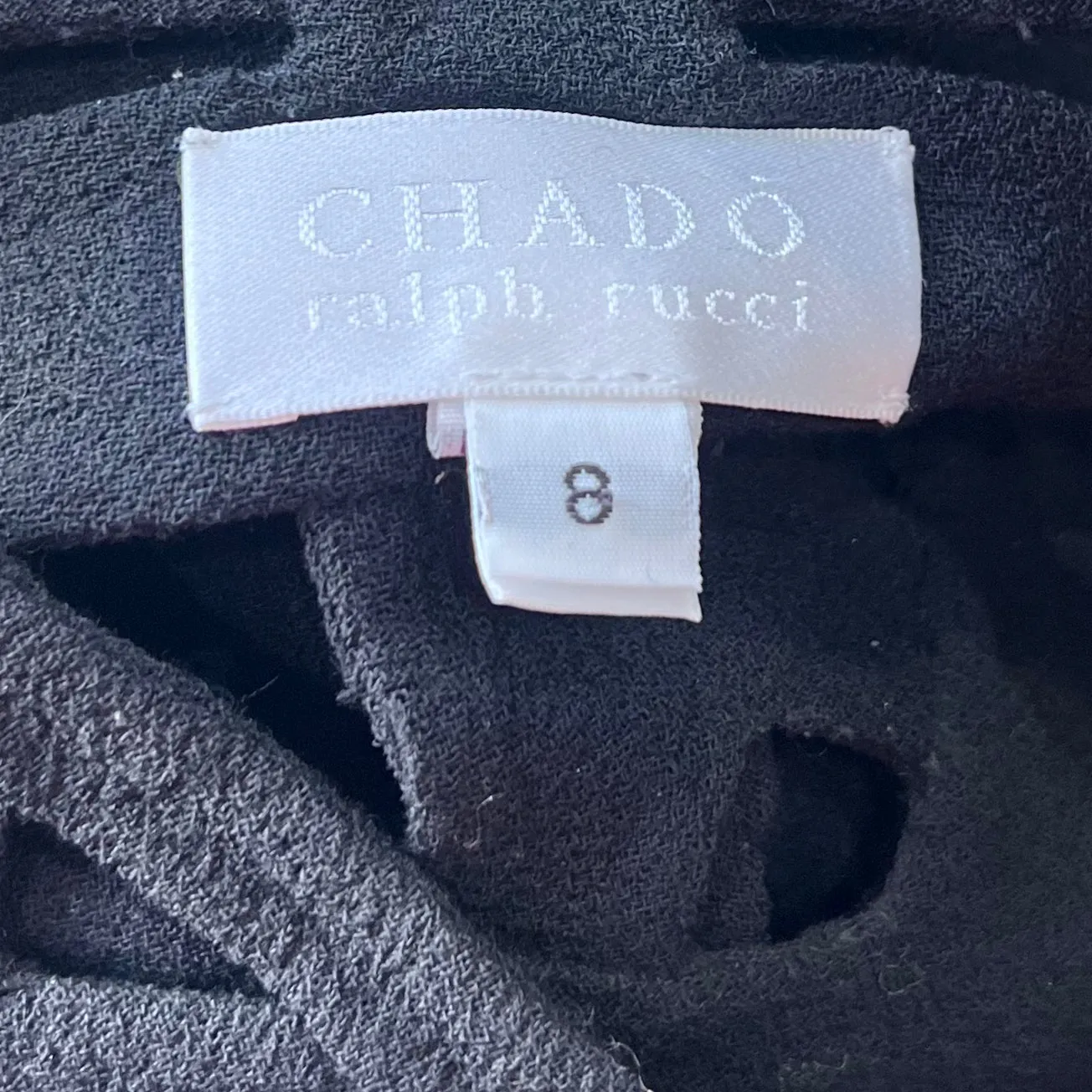 Chado Ralph Rucci Couture Black Intricately Cut-Out Open Jacket