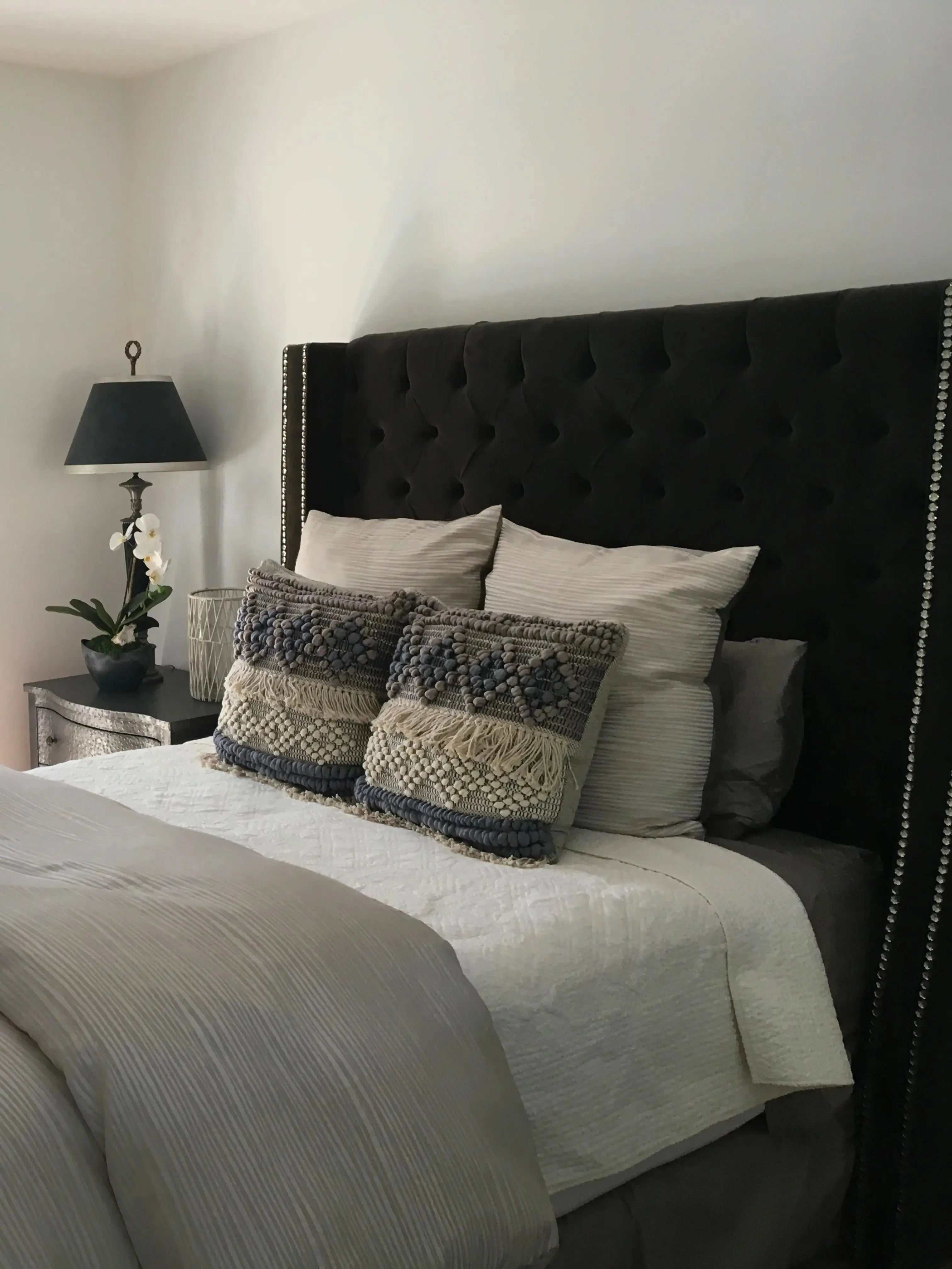Charcoal Grey Headboard