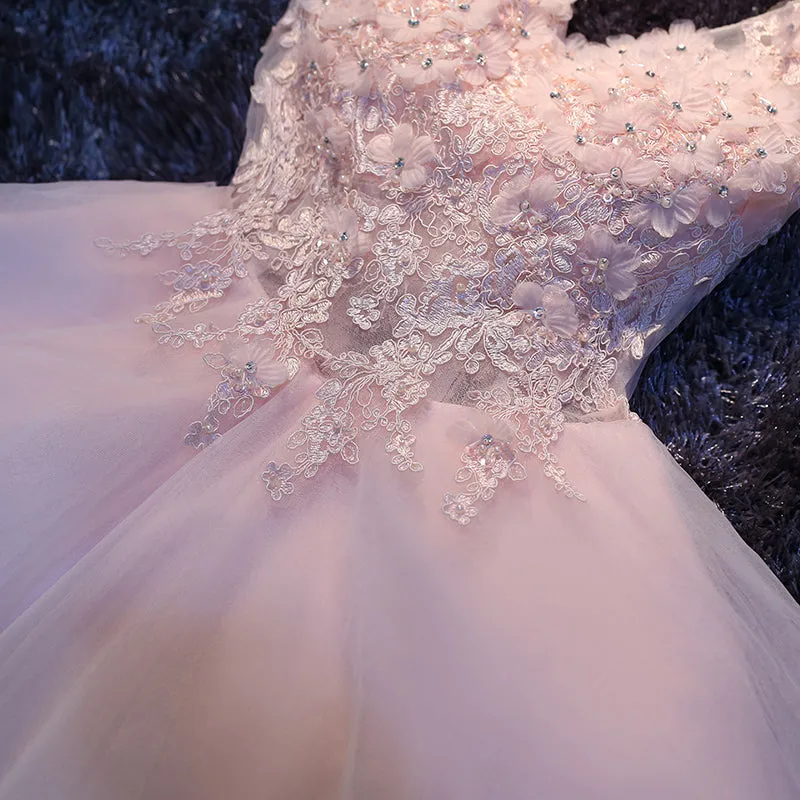 Charming Pink V-neckline Short Party Dress, Cute Graduation Party Dress