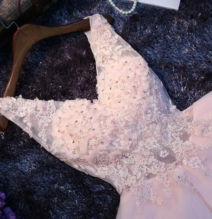 Charming Pink V-neckline Short Party Dress, Cute Graduation Party Dress