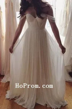 Chiffon Long Prom Dresses,White Prom Dress,Evening Dress