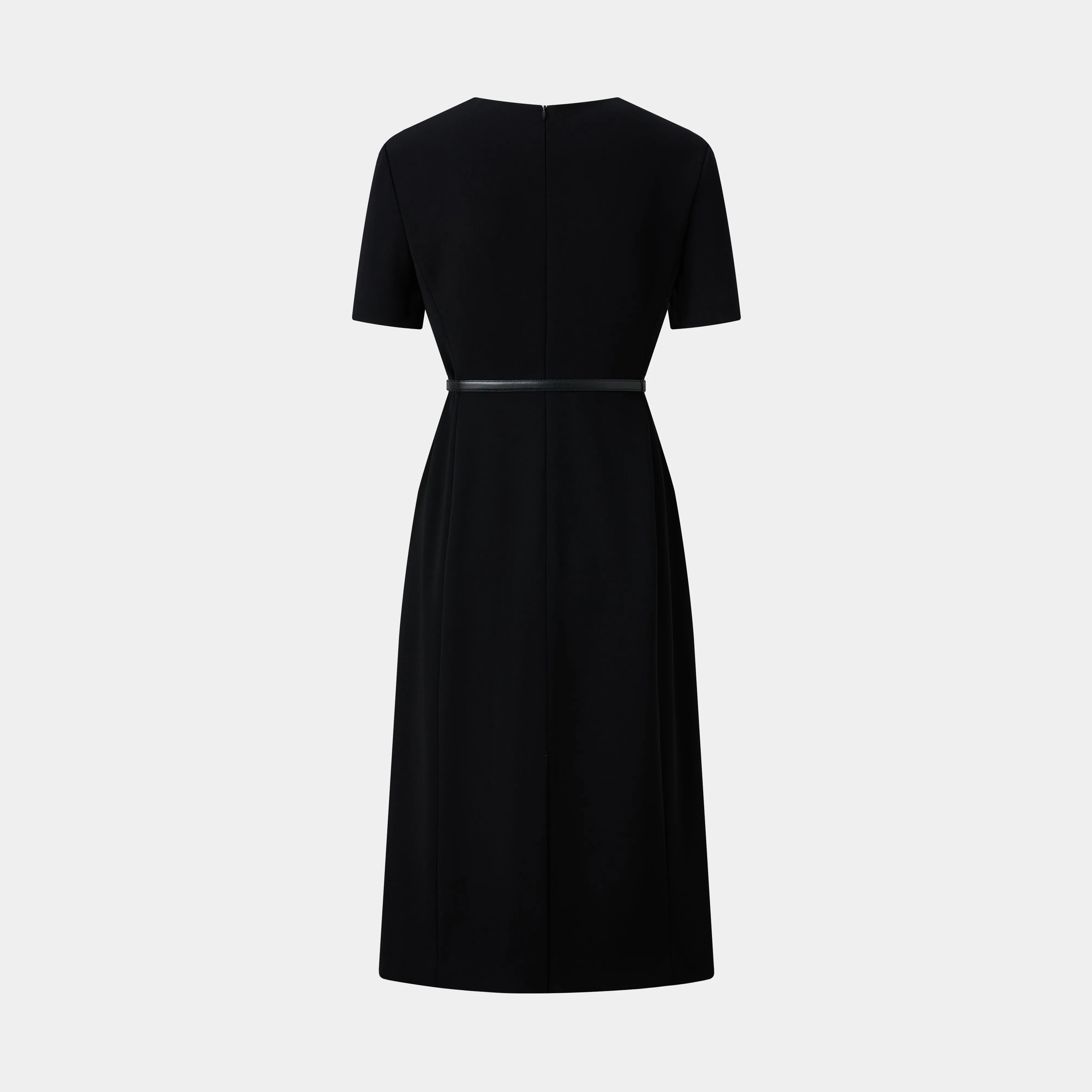 CLASSIC ESSENTIAL LITTLE BLACK DRESS, WITH WHITE CONTRAST