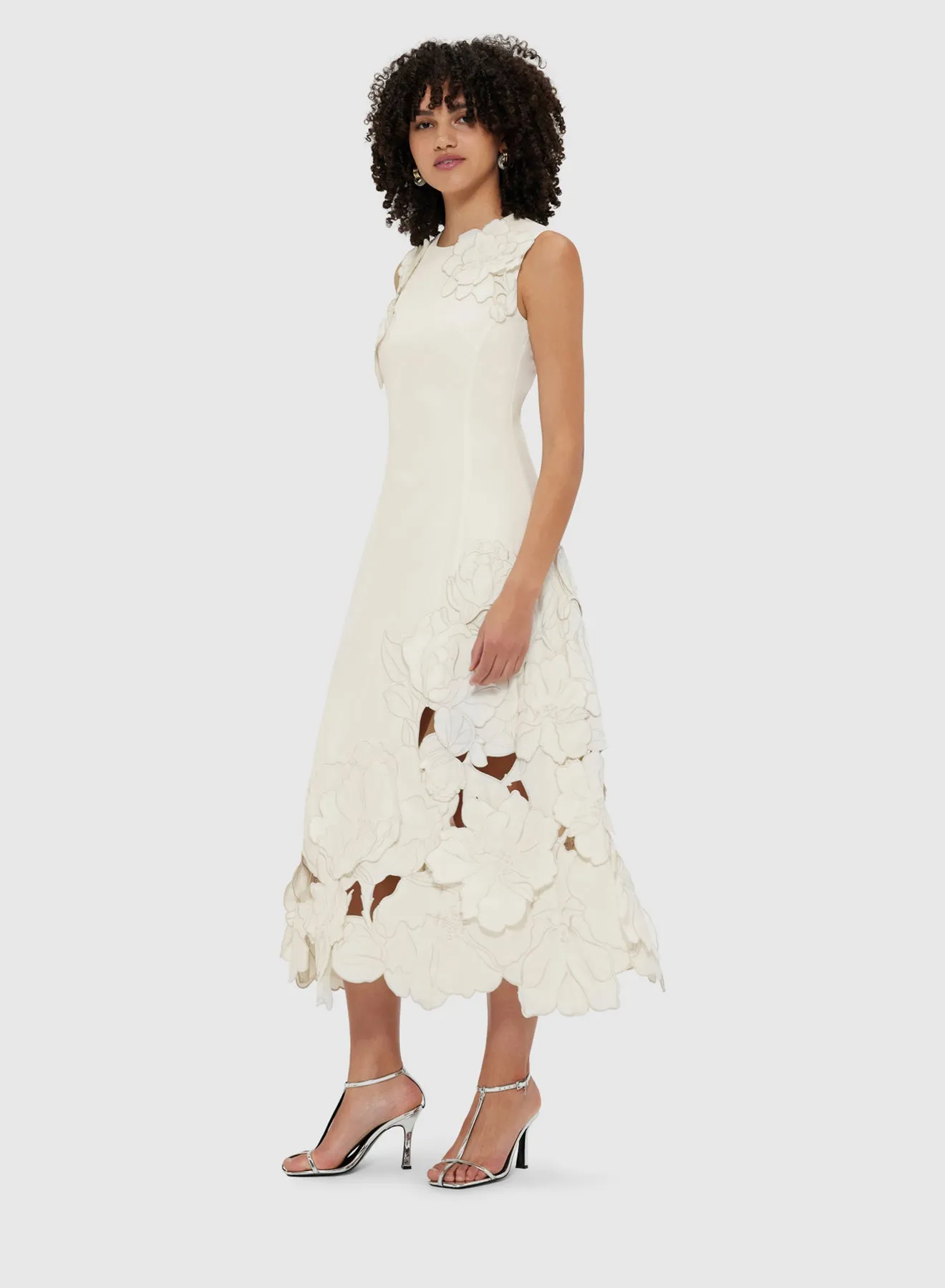 Cleo Applique Sleeveless Midi Dress